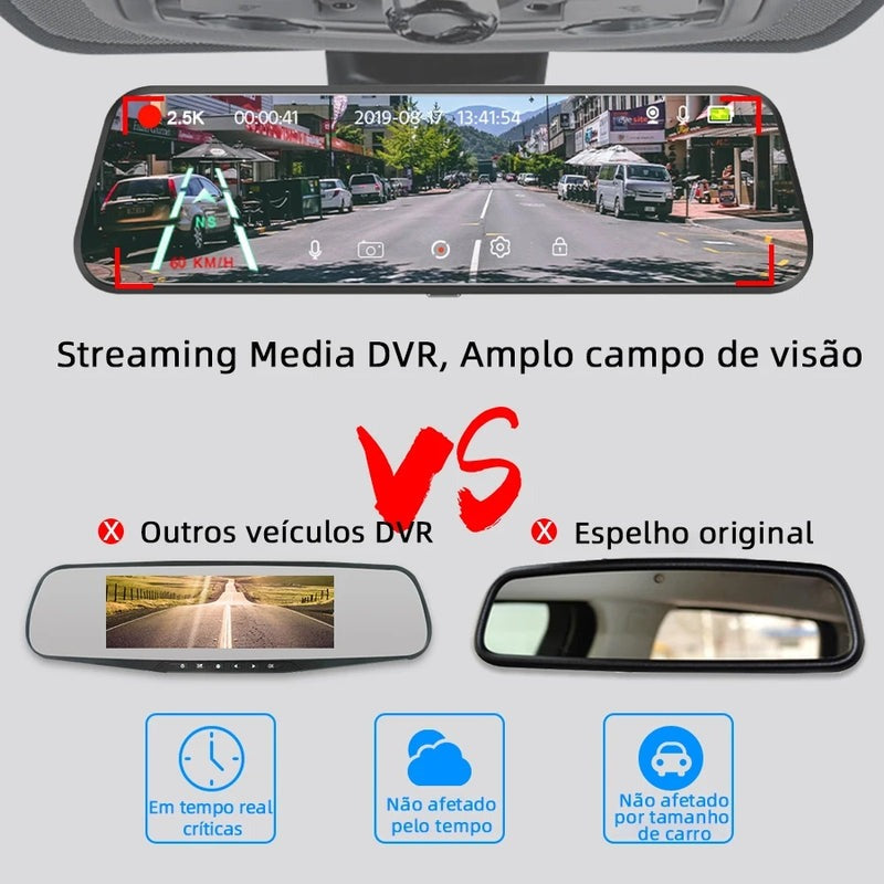 Câmera de painel espelhada , controle de voz, 4k , espelho retrovisor.