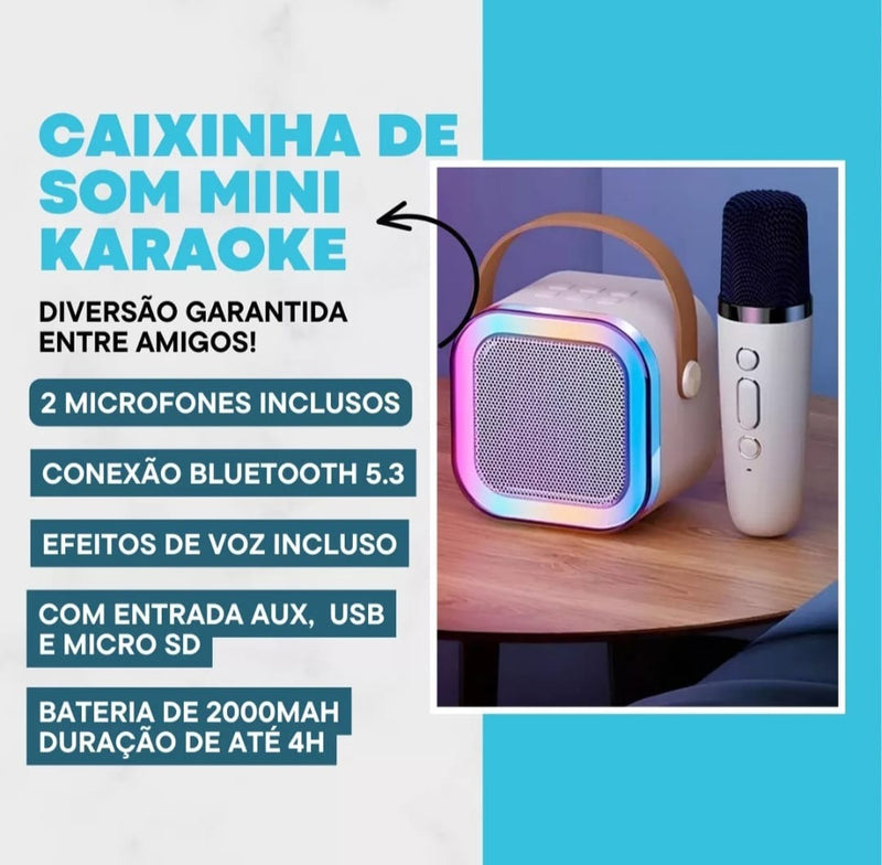 Caixinha De Som Bluetooth K12 Com Led RGB Colorido Karaokê Sem Fio