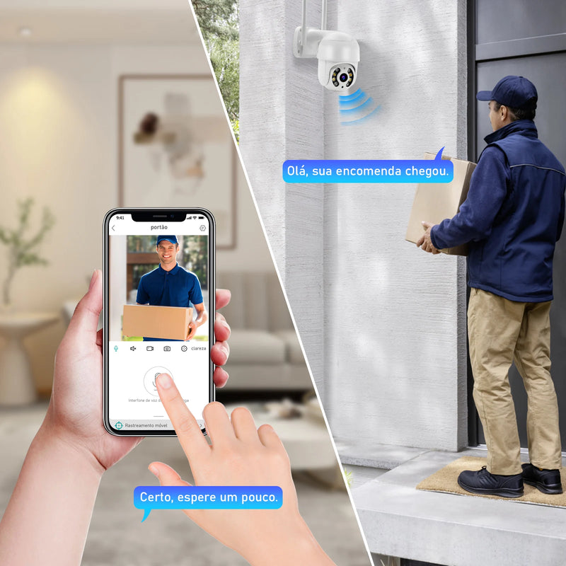 Câmera Segurança Wi-fi 360 1080p full HD IP66  inteligente